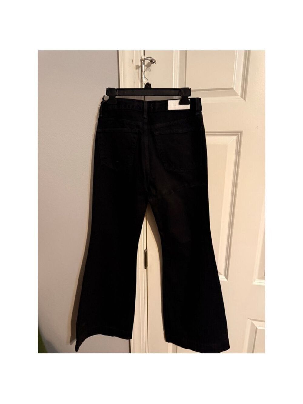Women's RE/DONE Black 70s Low Rise Bell Bottom Flare Jeans Size 27 $285 Retail - Picture 7 of 14
